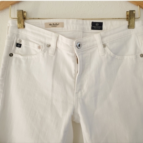 AG Adriano Goldschmied The Ballad Slim Bootcut jeans in white Size 28 - Picture 6 of 8